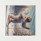 Sloth Skiing Wandteppich (Vorderseite (Horizontal))