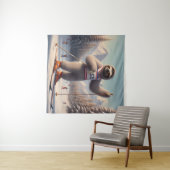 Sloth Skiing Wandteppich (Beispiel (Horizontal))