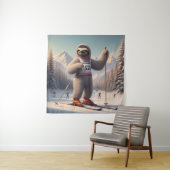 Sloth Skiing Wandteppich (Beispiel)