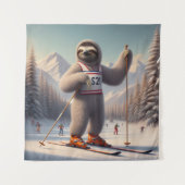 Sloth Skiing Wandteppich (Vorderseite)
