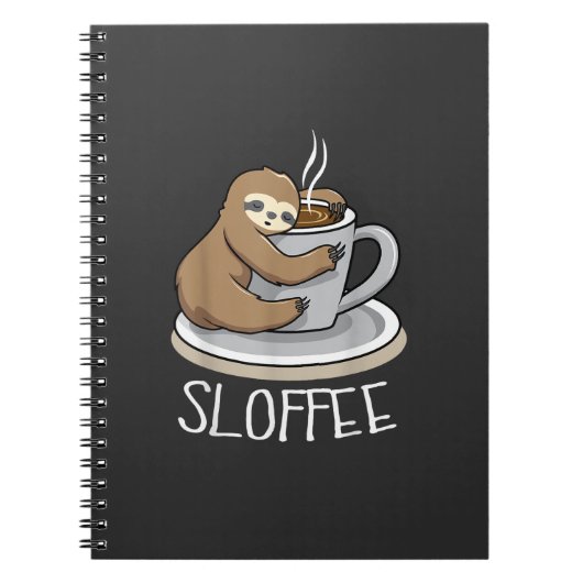 Sloth Sleep at Cup of Coffee Funny Sloth Sloffee T Notizblock (Vorderseite)