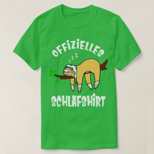 Sloth Sleep Shirt Pajamas Funny Late Riser (Design vorne)