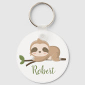 Sloth sleeping custom name schlüsselanhänger (Vorderseite)