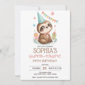Sloth sloth-tastic kids birthday einladung (Vorderseite)