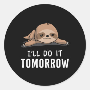 Sloth Sloths Lazy Animal Sleeping Funny Gift Idee Runder Aufkleber