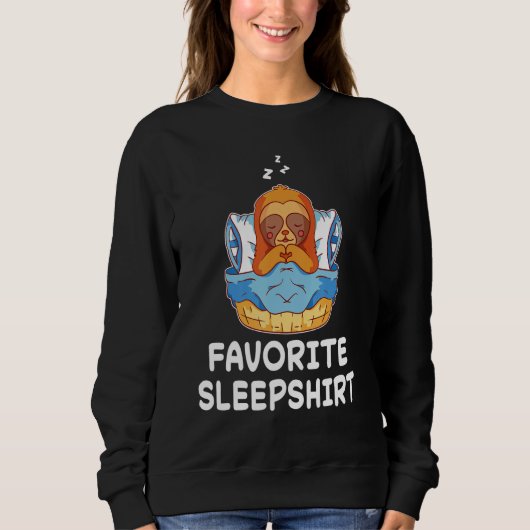Sloth Sloths Nap Sleeping Sleep Pajama Pajamas Nig Sweatshirt (Vorderseite)