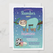 Sloth Slumber Party Geburtstag Aquamarine Filme Po Einladung (Vorderseite)