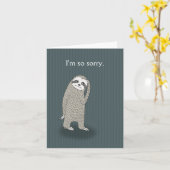 Sloth Sorry Niedlich Sad Sloth Scratch Kopf sorry Karte (Gelbe Blume)
