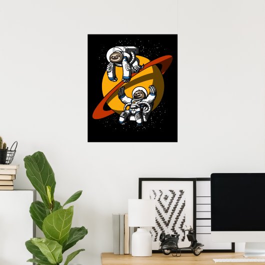 Sloth Space Astronaut Funny Cosmic Animes Poster (Heimbüro)