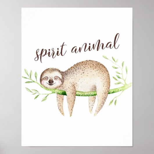 Sloth Spirit Animal Poster (Vorne)