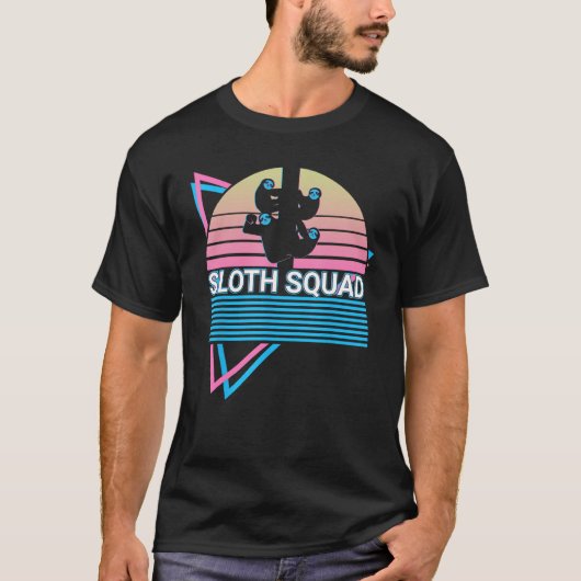 Sloth Squad Sloth Squad Sloth Lover Retro T-Shirt (Vorderseite)