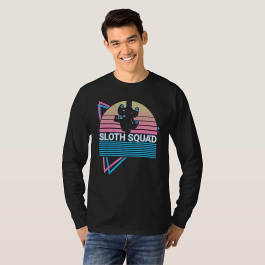 Sloth Squad Sloth Squad Sloth Lover Retro T-Shirt (Vorne ganz)
