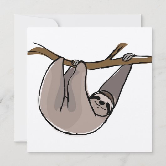 Sloth Square Grußkarte, Leere Karte (Vorderseite)