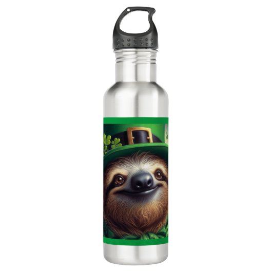 Sloth St Paddys Day Edelstahlflasche (Vorderseite)