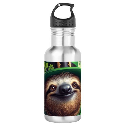 Sloth St Paddys Day Edelstahlflasche (Vorderseite)