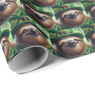 Sloth St Paddys Day Geschenkpapier