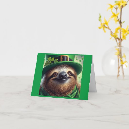 Sloth St Paddys Day Karte (Gelbe Blume)