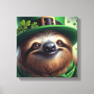 Sloth St Paddys Day Leinwanddruck