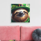 Sloth St Paddys Day Leinwanddruck (Insitu (Wohnzimmer))
