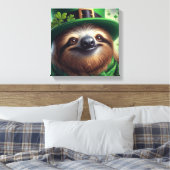 Sloth St Paddys Day Leinwanddruck (Insitu (Schlafzimmer))