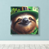 Sloth St Paddys Day Leinwanddruck (Insitu (Holzboden))