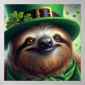 Sloth St Paddys Day Poster (Vorne)