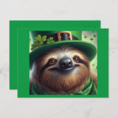 Sloth St Paddys Day Postkarte (Vorne/Hinten)