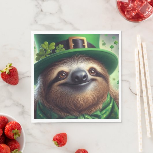 Sloth St Paddys Day Serviette (Beispiel)