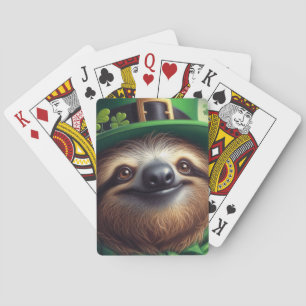 Sloth St Paddys Day Spielkarten