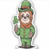 Sloth St Patrick's Day Irish Lucky Aufkleber (Vorderseite)