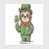Sloth St Patrick's Day Irish Lucky Aufkleber (Blatt)
