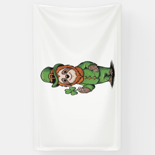 Sloth St Patrick's Day Irish Lucky Banner (Vertikal)