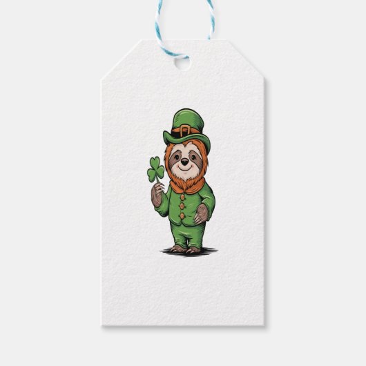 Sloth St Patrick's Day Irish Lucky Geschenkanhänger (Vorderseite)