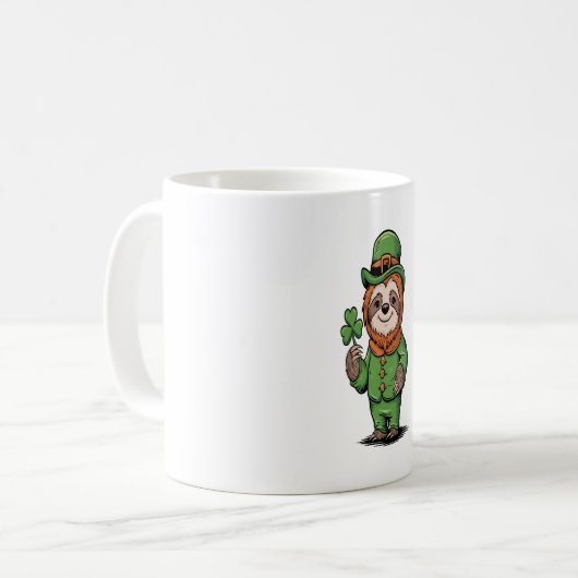 Sloth St Patrick's Day Irish Lucky Kaffeetasse (Vorderseite Links)