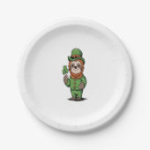 Sloth St Patrick's Day Irish Lucky Pappteller (Vorderseite)