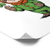 Sloth St Patrick's Day Irish Lucky Poster (Ecke)