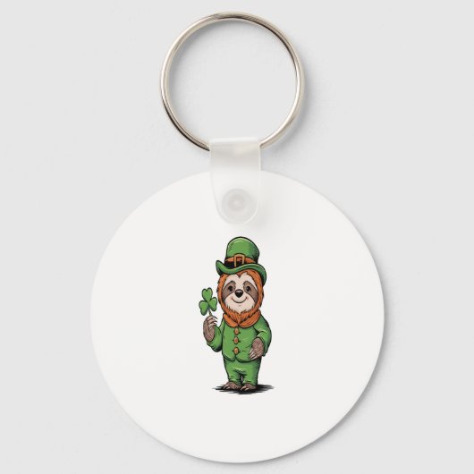 Sloth St Patrick's Day Irish Lucky Schlüsselanhänger (Vorderseite)