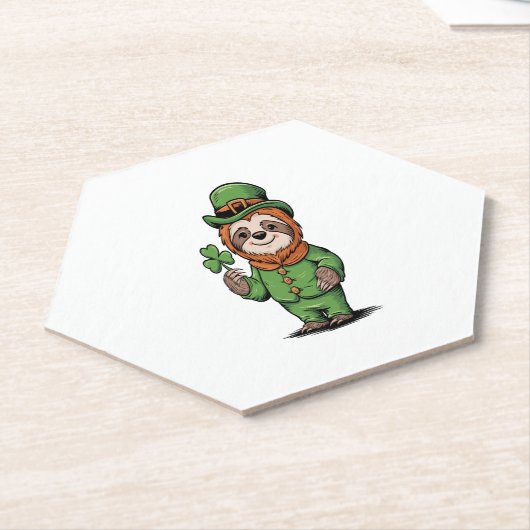 Sloth St Patrick's Day Irish Lucky Untersetzer (angewinkelt)