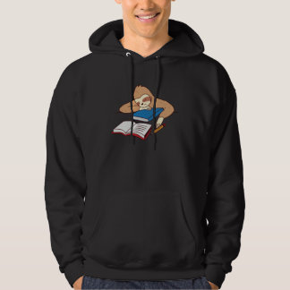 Sloth Studying Falling Asleep Ironic Student Tired Hoodie