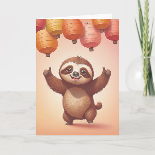 Sloth Style Birthday Vibes Karte (Vorderseite)