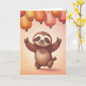 Sloth Style Birthday Vibes Karte (Gelbe Blume)