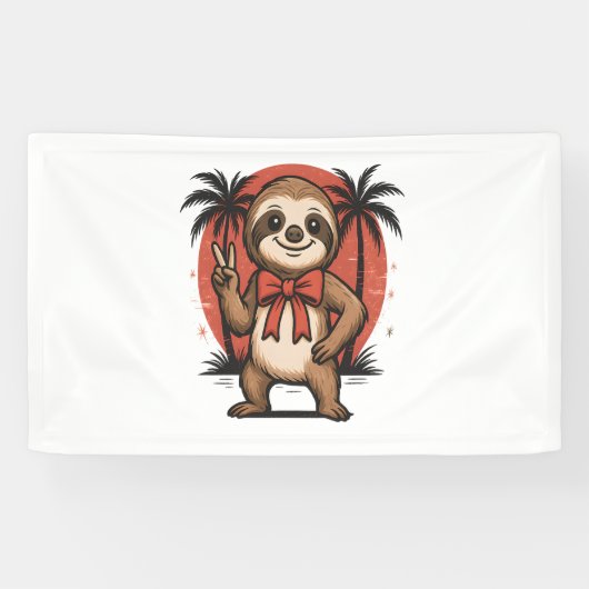 Sloth Summer Beach Rocking Banner (Horizontal)