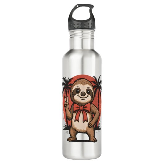 Sloth Summer Beach Rocking Edelstahlflasche (Vorderseite)