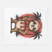 Sloth Summer Beach Rocking Fleecedecke (Vorderseite (Horizontal))