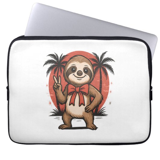 Sloth Summer Beach Rocking Laptopschutzhülle (Vorderseite)