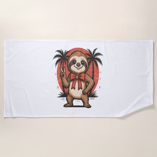 Sloth Summer Beach Rocking Strandtuch (Vorderseite)