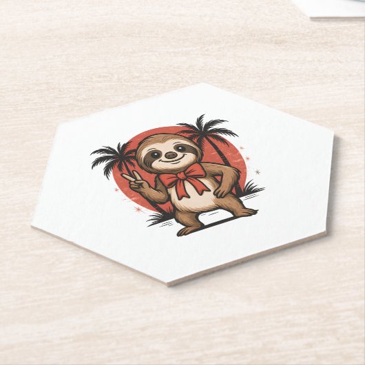 Sloth Summer Beach Rocking Untersetzer (angewinkelt)