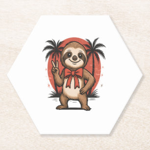 Sloth Summer Beach Rocking Untersetzer