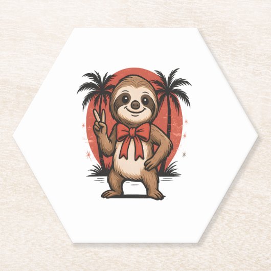 Sloth Summer Beach Rocking Untersetzer (Vorderseite)