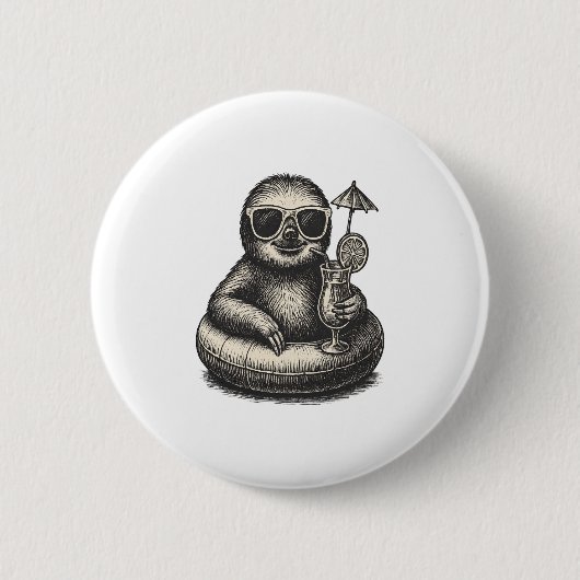 Sloth Summer Vibes (2) Button (Vorderseite)